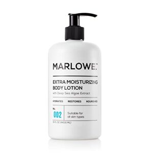 MARLOWE. No. 002 Moisturizing System Lotion 16 oz, Every day Dry Pores and skin Lotion for Adult men, Made with Hydrating Purely natural Aloe Vera, Vegan, Oil Cost-free, Mild Clean Tonka Scent