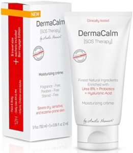 Clinically Tested DermaCalm SOS Therapy – Eczema Psoriasis Dermatitis Inclined, Dry Skin – Urea 8%, Probiotics w/Finest Natural Substances – Itchy, Severely Dry, Scaly Pores and skin. Adults & Kids, Eczema Product