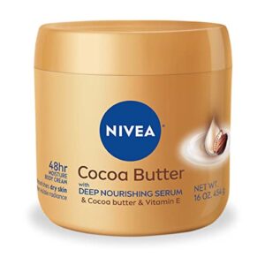 NIVEA Cocoa Butter System Product with Deep Nourishing Serum, Cocoa Butter Cream for Dry Pores and skin, 16 Ounce Jar