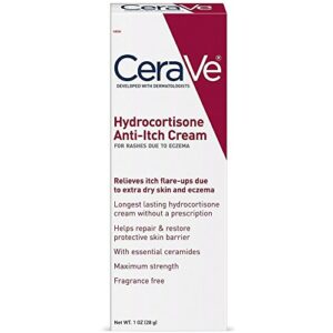 CeraVe 1% Hydrocortisone Anti-Itch Cream | Fragrance-Absolutely free Reduction for Eczema-Susceptible & Dry Pores and skin | 1 Ounce
